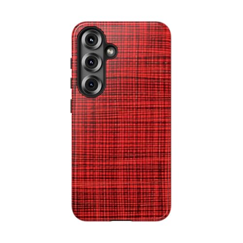 Coque Samsung S25 tartan écossais rouge idéale pour protéger votre téléphone au bureau ou en voyage