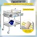 Happybuy 2-Tier Stainless Steel Medical Serving Cart, Utility Rolling Cart with Drawers, Lockable Wheels, Perfect for Laboratories, Hospitals, and Dental Clinics