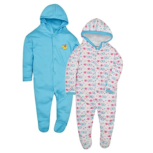 Image of Hooded Rompers /Sleepsuits /Jumpsuit /Night Suits for Baby Boys & Girls, Infants, New Borns Pack of 2 Pec