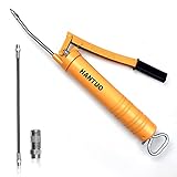 HANTUO Grease Gun, 8000 PSI Heavy Duty Lever Action Grease Gun kit, 14 OZ or 400CC Bulk Grease- Incl