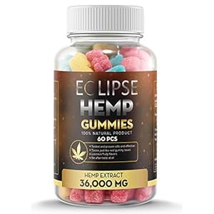 Eclipse Hemp Hemp Gummies – 36,000 MG (60 Count) – 600 MG Per Gummy Bear with Hemp Oil – Made in USA