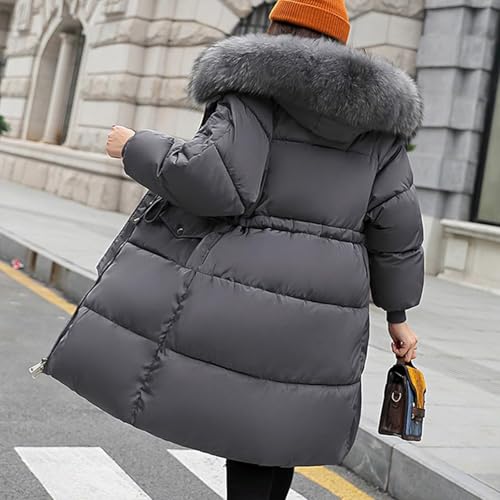 Women Winter Down Puffer Coat Warm Hooded Mid-Length Zip Up Down Jacket for Women Trendy Fashion Warm Outerwear2