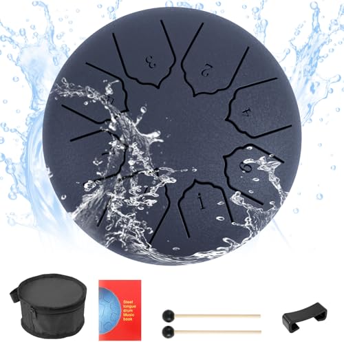 Rain Drum for Outside Garden Enduring Steel Outdoor Rain Drum Easy to Install Rain Drum Outdoor Easy to Care Outdoor Rain Drum Rustproof Rain Drum Outdoor for Garden Outdoor Use (Navy Blue)