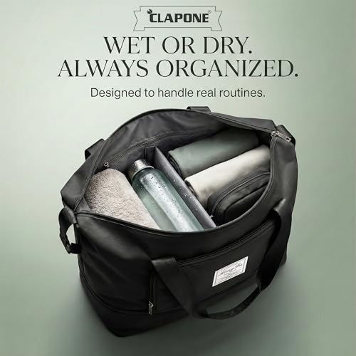 Image of CLAPONE 41 Litre Expandable Nylon Travel Bags for Women /Duffle Bags for Women Luggage /Foldable Vanity Travelling Handbags /Waterproof Hand Bag for Ladies Personal Items (Black)