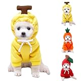 犬服 小型犬 中型犬 服 秋冬 猫服 変身服 ペット服 厚手 防寒 フード付き にんじん りんご バナナ カエル パーカー 暖かい 両足 ドッグウェア コスプレ 面白い 変装 着やすい 犬仮装 可愛い 脱毛保護 記念 年賀状 写真