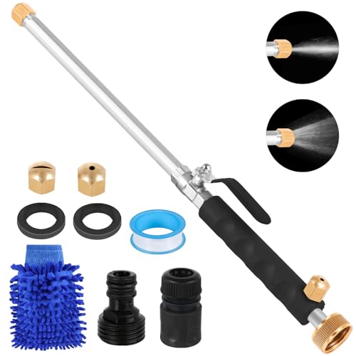 MIBIITTY Jet Nozzle for Garden Hose 2-in-1 Jet Nozzle High Pressure Hose Nozzle with 2 Different Nozzles and Hose Quick Connectors for Car Pet Garden Cleaning