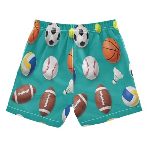 Kids Swim Shorts, Little Boy Swim Trunks 2t, Sports Balls Soccer Balls2
