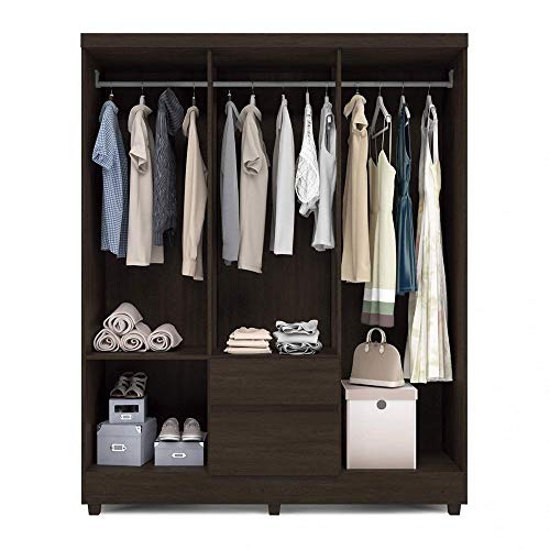 Guarda Roupa Casal Demóbile Flash Ii 6 Portas 2 Gavetas Ébano Touch