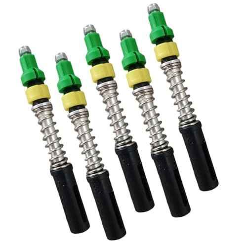 Gettimore 5 bastones de trekking con bloqueo interno de resorte para bastones de senderismo de 12 mm, 14 mm, 16 mm, pieza de repuesto de plástico y acero, color verde para tubo de 14 mm