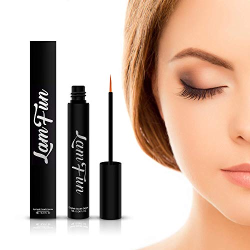 Eyelash Growth Serum, LamFun Natural Lash and Brow Boost Enhancer & Eyebrow Growth Serum for Longer, Thicker Lashes and Brows, FDA Approved, Irritation-Free Formula, 7ML (0.24fl oz/9ML)