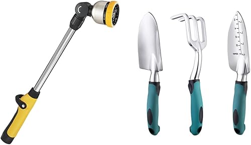 FANHAO Varita de riego de 16 pulgadas+juego de herramientas de jardín de 3 piezas