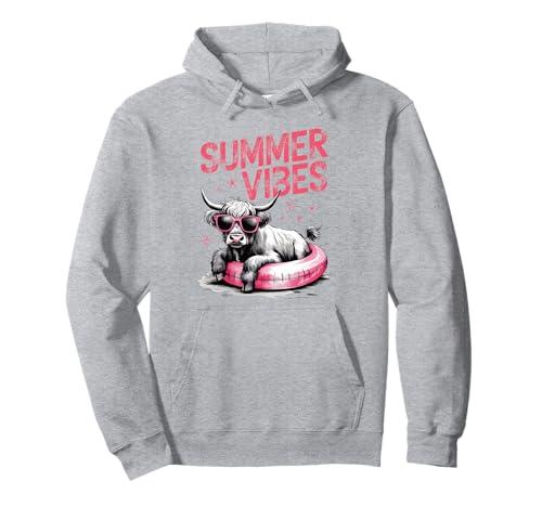 Divertidas gafas de sol de vaca de las tierras altas, anillo flotante de verano Sudadera con Capucha