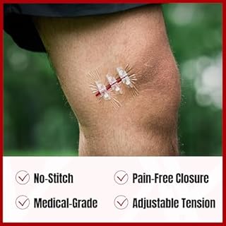 RHINO RESCUE Wound Closure Kit, 3 Types Butterfly Bandages with Bandages, Triple Antibiotic Ointment, Wound Closure Strips, Stitchless & Painless Stitch Zip Laceration Closure First Aid Kit