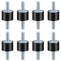 8 x M6 Gummi Stoßdämpfer Gummilager mit Schrauben, Gummipuffer Klimaanlage M6, Gummi Isolator Halterungen Silentblock Schwingungsdämpfer Gummidämpfer für Wasserpumpen Luftkompressoren(VV20*15 M6*18)