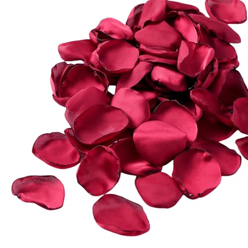 THINCAN Pétalos de Rosa para Decoración de Bodas Pétalos Artificiales Para Propuestas Aniversario Y Ambientes Románticos 200 Piezas, Claret, Talla única
