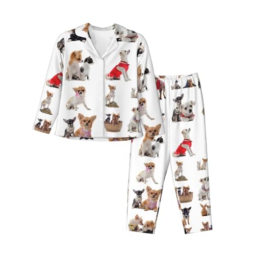 Pyjama carlin femme idée cadeau originale ensemble de nuit manches longues taille élastique