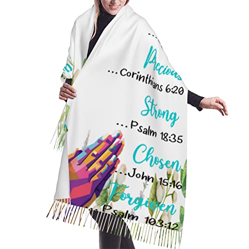 fringe Bible Verse God Says You Are Religious Christian Scripture Folded Hands In Prayer Wraps Scarves