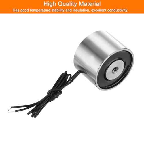 uxcell Electroimán Solenoide Redondo DC 24V 180N 44LB/20Kg Imán Eléctrico para Equipo de Automatización miniatura 5