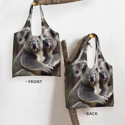 Canvas Tote Bag for Women Shoulder Tote Purse Reusable Grocery Bag Cute Koala bear Aesthetic Shopping Bags3