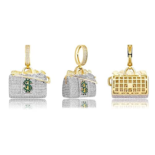 Collar de Accesorios, Base de Hip Hop de Hip Hip Hip Hip Punk 18K Completamente AAA+ circonía cúbica Collar de Diamante simulado para Hombres Joyas para Mujeres con Cadena de Cuerda de Acero