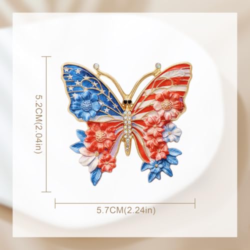 Image of YOQUCOL USA Flag Womens Brooch Pin American Patriotic Enamel Brooches for Women Dress Accessories