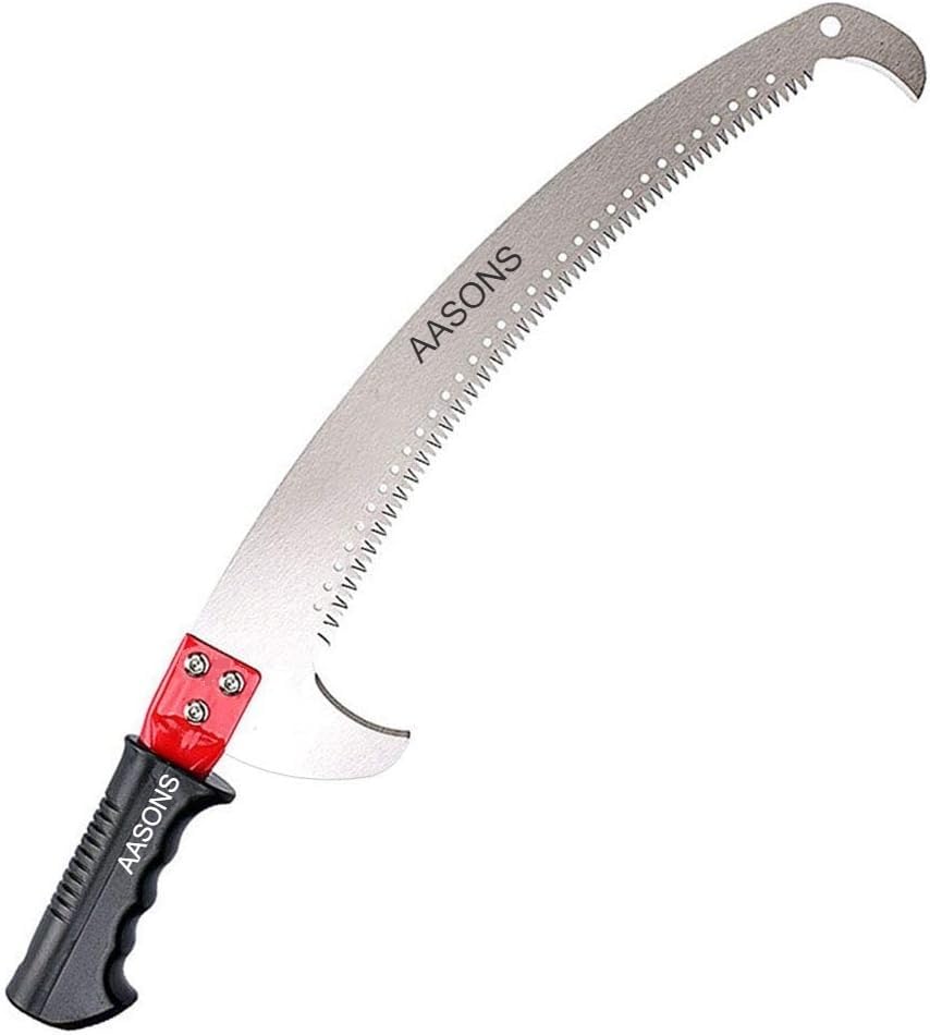 AASONS Pruning Saw With Pole Fixing Slot | Curved Blade Hand Saw | Professional Tree Saw With Hook Rust Resistance Sharp Teeth Blades | With Rubber Grip Handle Long Reach Tree Branch Cutter 23inch (B0CLD9MCSG) Amazon Price History, Amazon Price Tracker