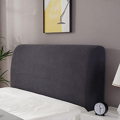 Bettkopfteil Hussen Kopfteilbezug Dehnbar Bett Kopfteil Staubdicht Abdeckung Sanft Elastische Kopfteilbezug Schlafzimmer Dekor dunkelgrau 120cm Cover