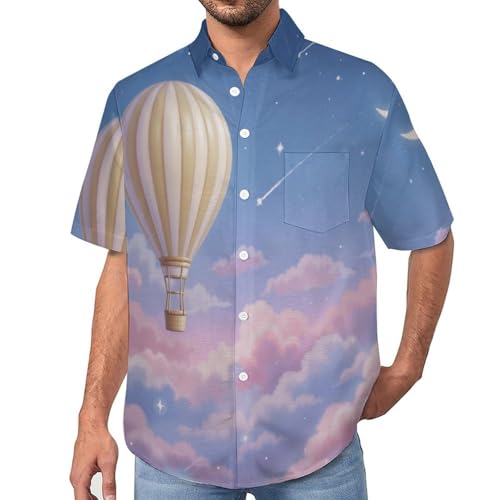 Chemise homme manches courtes en maille légère et design aquarelle raffiné