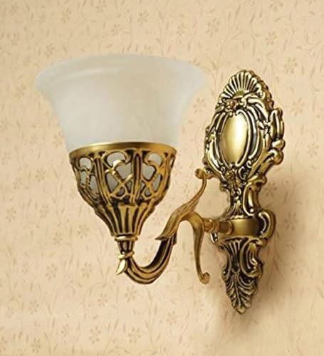Image of SINOMAN Antique Wall Light with Glass Shade Contemporary Adjustable Decorative Lighting Indoor Wall Lamp Fixture for Bedroom, Living Room, Hallway, Kitchen and Home Decor (Single) (Without Bulb)