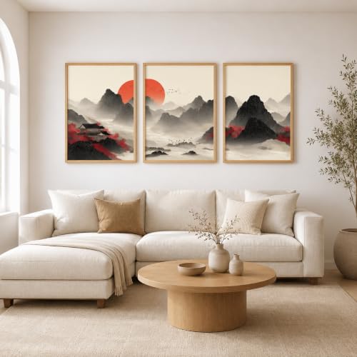 Image of Artsense Modern Landscape Wall Art for Living Room, Bedroom & Office Decor | Premium Artwork Print | Contemporary Nature Inspired Design | Ready to Display Home Decoration (C, 12X18 INCHES)