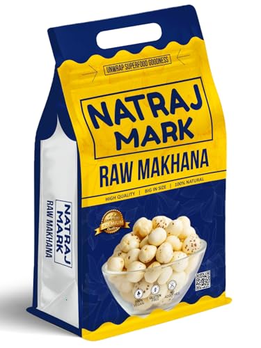 Image of NATRAJ MARK MAKHANA Raw Makhana Naturally Delicious and Nutritious Puff Snack (200gm) | Pack of 7
