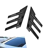 Cuymoap 2 PCS Car Rear Window Louver Decals, PTU 3D Wind Blade-Shaped Spoiler Wing Decoration, Sporty Rear Side Window Trim Cover, Universal Self-Adhesive Exterior Accessory for Cars (Glossy Black)