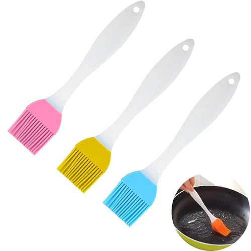 PureBake Silicone Pastry Brush Set of 3 | Multi-Purpose Oil & Cooking Brushes for Grilling, Baking, BBQ, Tandoor, and More | Heat Resistant, BPA-Free, Easy to Clean, Dishwasher Safe