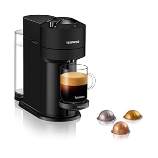 Nespresso Vertuo Next Automatic Pod coffee machine for Americano, Decaf, Espresso by Krups in Matt Black