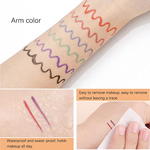 KYDA 6 Colors Matte Eyeliner,Colorful Eyeliner Gel Pen Matte Eyeliner Pencil for Professional Eye Makeup Waterproof Gel Eyeliner Long Lasting