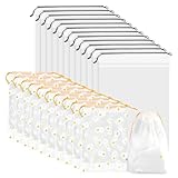 20 sacchetti per scarpe da viaggio, trasparenti, impermeabili, 40 x 30 cm + 20 x 20 cm, antipolvere, portatili, con coulisse, organizer per viaggi, polvere, stoccaggio