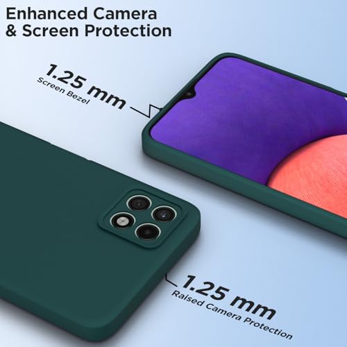 Image of Outlouders Back Cover for Samsung Galaxy A22 5G / F42 5G | Camera Protection | Durable Soft Matte Silicone Bumper Case (Green)