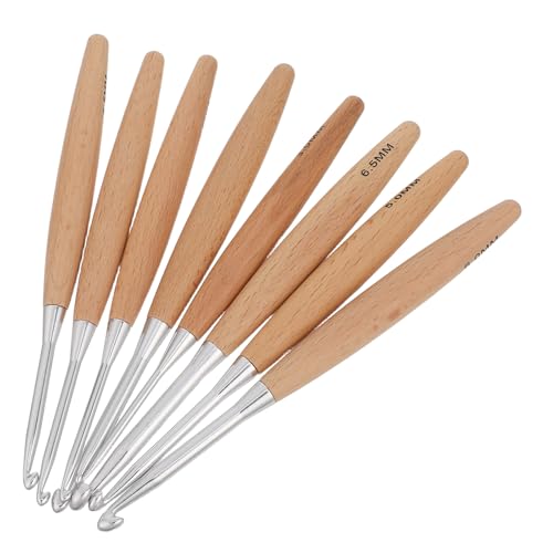 Agujas para crochet con mango ergonómico de madera DECORNIJIA para tejer sin esfuerzo