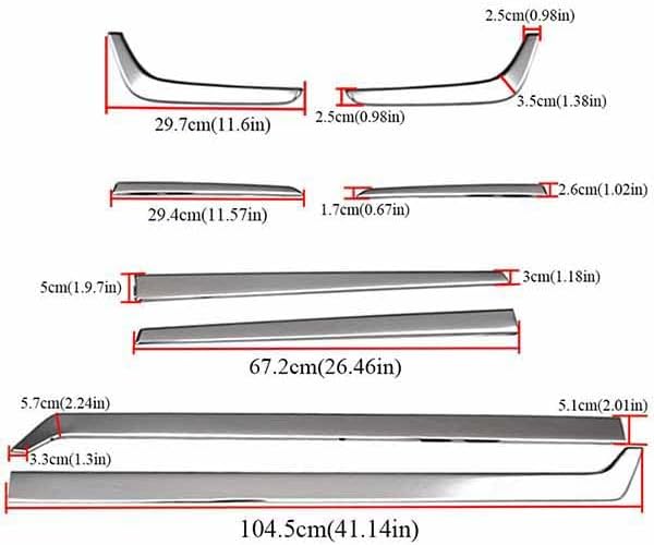 Miniatura 6 de Moldura lateral de cuerpo de puerta cromada para CR-V EX-L EX LX 2017-2021 Cubierta de moldura de puerta de acero inoxidable 8 piezas