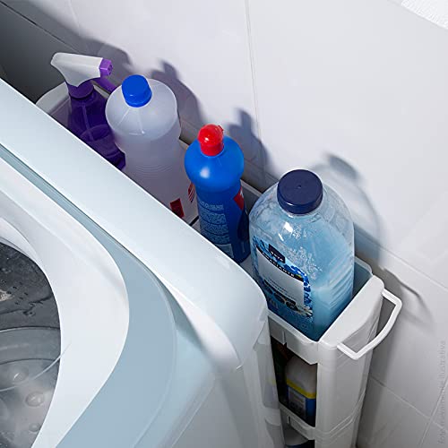 Prateleira Multiuso com Rodizio Branca Arthi Branco, 54.5 x 12.5 x 77.5 cm