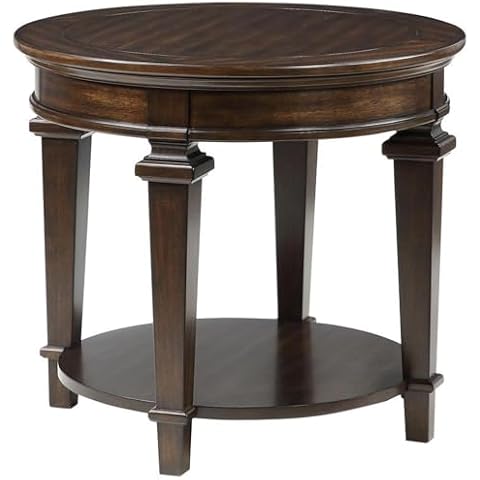 Lexicon Tobias 28" Round Traditional Wooden End Table in Espresso Cover