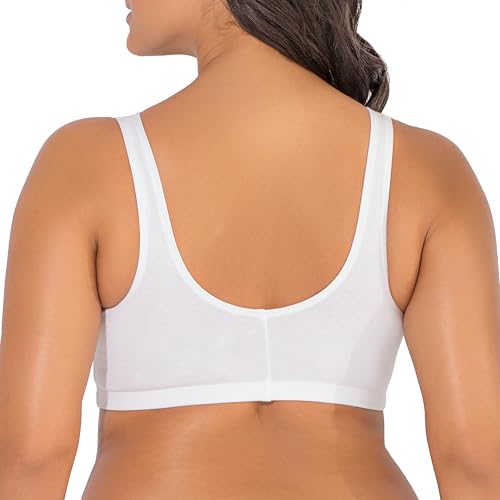 Fruit of the Loom Women's Front Close Builtup Sports Bra, White, 42, Single Pack - Thumbnail 2