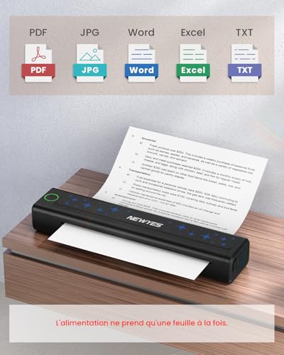 NEWYES Imprimante Thermique Portable sans Encre, Connectivité sans Fil pour Affaires, Voyage, Maison et Éducation – Image 5