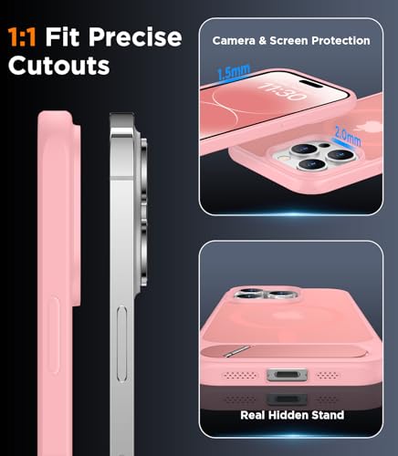 Image of Magnetic Compatible with iPhone 14 Pro Max Case, [Built-in Invisible Kickstand][Compatible with MagSafe] [Military Grade Shockproof] Slim Translucent Matte Phone Case for iPhone 14 Pro Max 6.7 inch