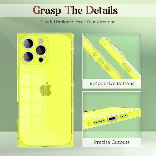 Coque iPhone 15 Pro antichoc jaune transparente, cadeau idéal pour filles - 5