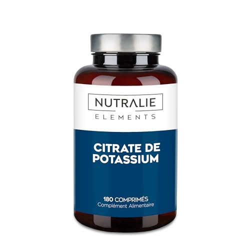 NUTRALIE - Potassium - Citrate Potassium - 2880mg - 180 Comprimés - Muscles - ÉlementPotassium +1000mg - 180 Comprimés Nutralie