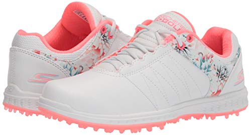 Skechers Womens Pivot Spikeless Golf Shoe, White/Multi Tropic, 8 Us #TOP6