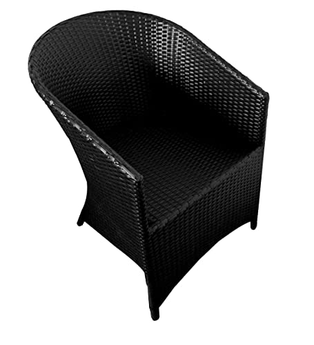 Image of Artic Fashion D-15 Chairs Table Set 4+1 Wicker Patio Furniture Sets 4 Chair and 1 Table for Garden Balcony Bedroom Powder Coated Frame Uv Protected Wicker (Black-2)