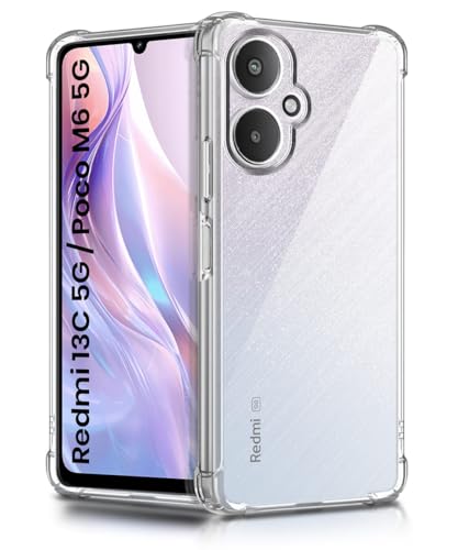Image of WOW IMAGINE Clear Back Cover Case for Xiaomi Redmi 13C 5G | Poco M6 5G | Shockproof Soft TPU Case | Cushioned Edges for Ultimate Protection Back Cover Case - Transparent