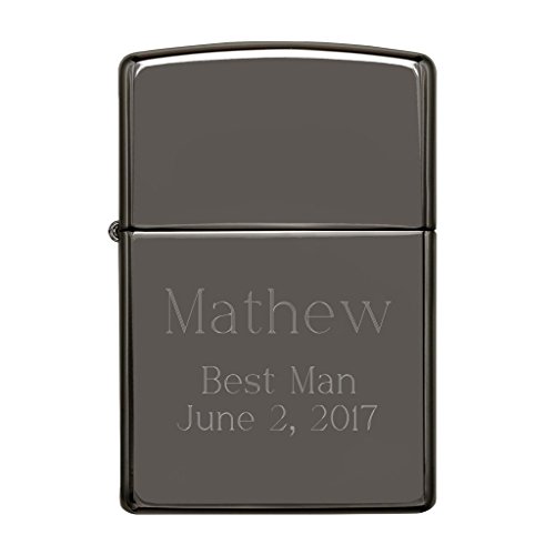 Personalized Black Ice Zippo Lighter with Free Engraving
